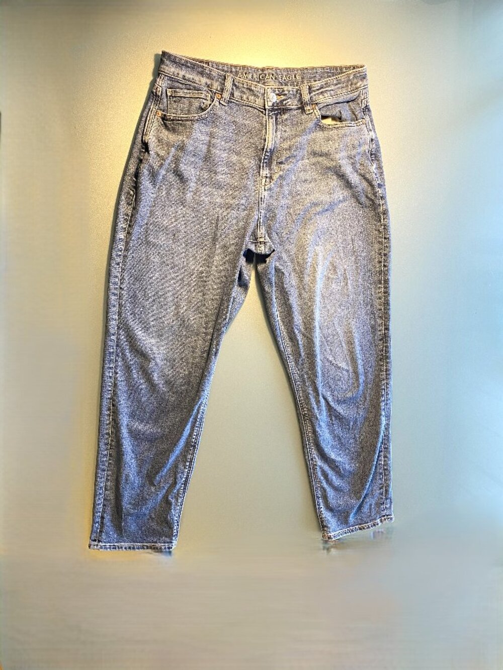 American Eagle Mom Jeans Denim Size 8 31 Long 1% Elastane High Rise